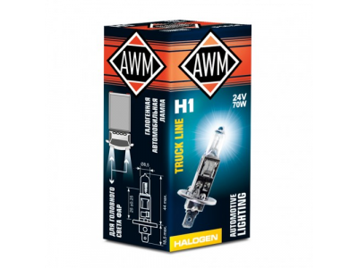 Лампа галогенная AWM H1 24V 70 W (P14,5S)